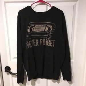 “Never Forget” Vintage VHS Tape Sweatshirt.
